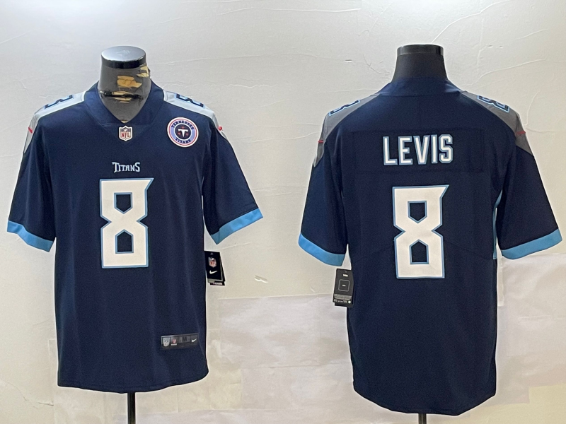 Men Tennessee Titans #8 Levis dark Blue 2024 Nike Vapor Limited NFL Jersey style 2->youth mlb jersey->Youth Jersey